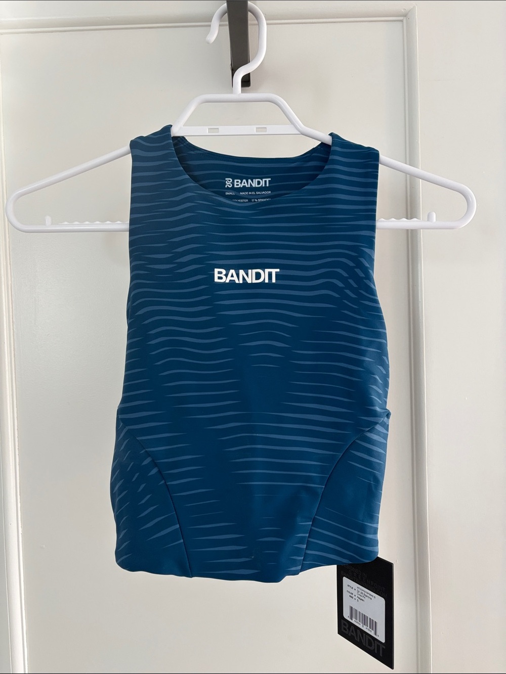 Bandit Teal Striped Stamina Crop